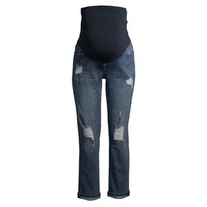 TIME AND TRU MATERNITY BOYFRIEND DISTRESSED JEANS WITH FULL PANEL